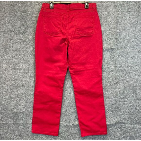 RIDERS by LEE Jeans Women's Size 14P Red Straight Leg Stretch High-Rise Denim - Picture 8 of 14